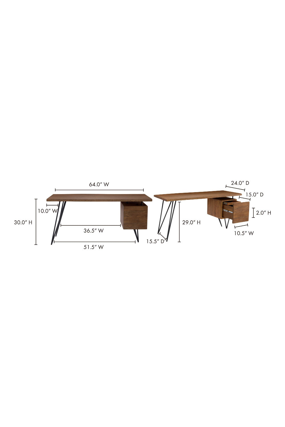 Modern European furniture - Solid Acacia 1-Drawer Desk - www.oroa.com | Oroa.com