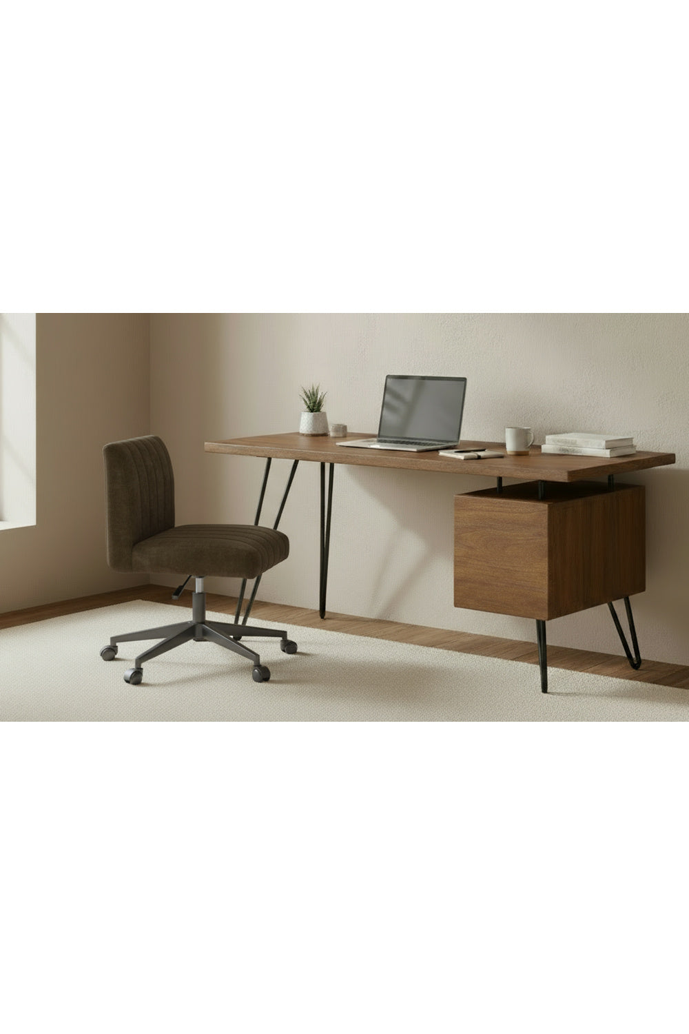 Modern European furniture - Solid Acacia 1-Drawer Desk - www.oroa.com | Oroa.com