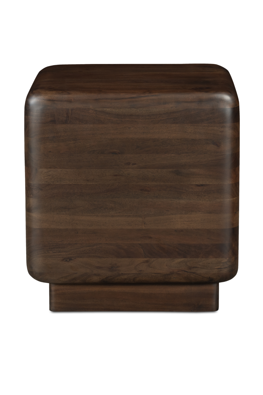 Modern European furniture - Brown Acacia Cube Side Table - www.oroa.com