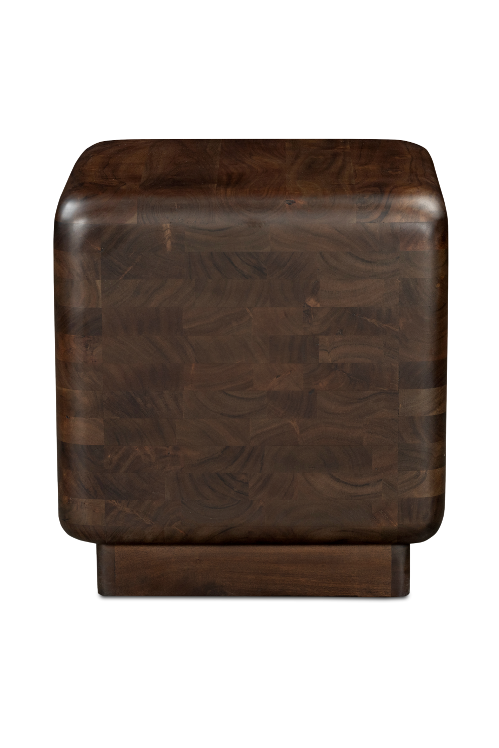 Modern European furniture - Brown Acacia Cube Side Table - www.oroa.com