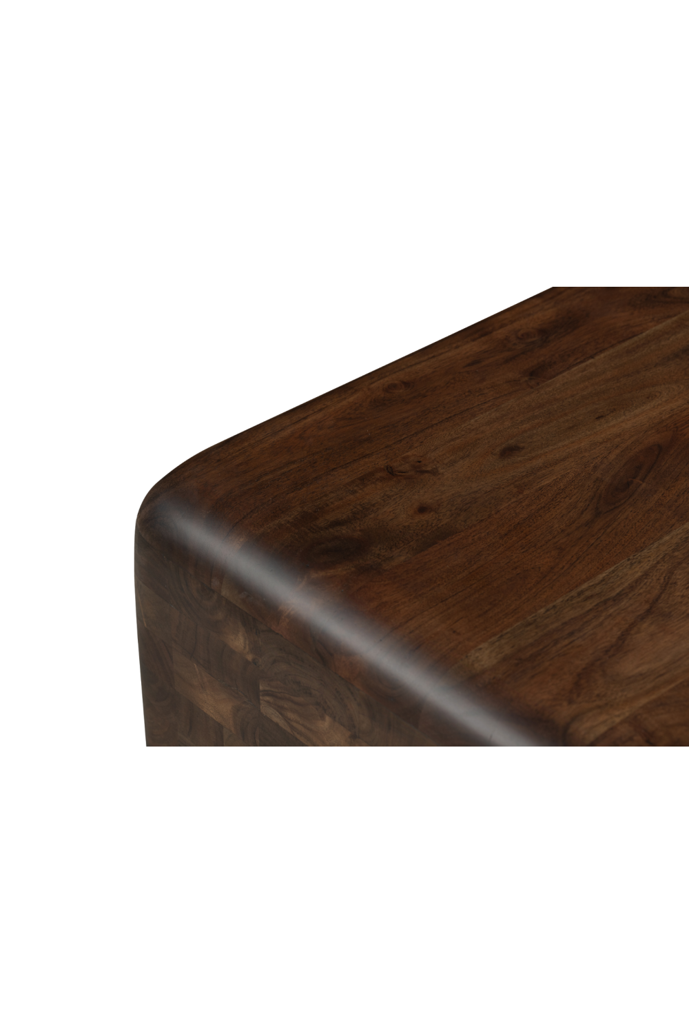 Modern European furniture - Brown Acacia Cube Side Table - www.oroa.com
