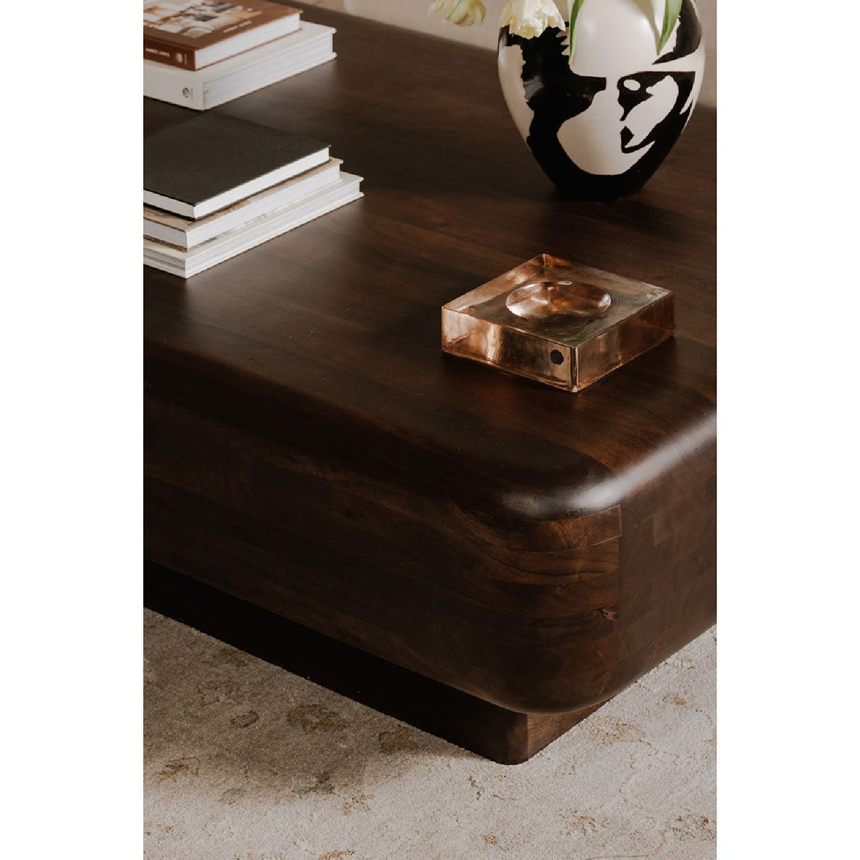 Modern European furniture - Brown Acacia Coffee Table - www.oroa.com