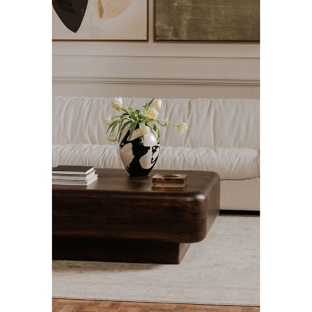 Modern European furniture - Brown Acacia Coffee Table - www.oroa.com
