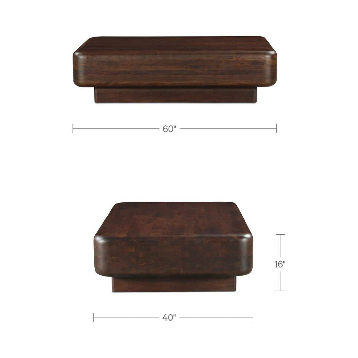 Modern European furniture - Brown Acacia Coffee Table - www.oroa.com