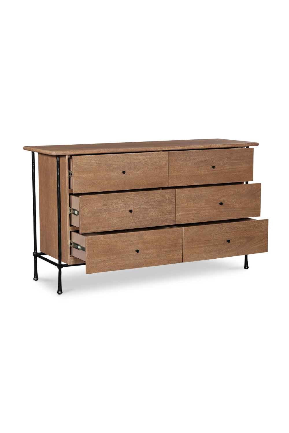 Modern European furniture - Wire-Brushed Acacia 6-Drawer Dresser - www.oroa.com