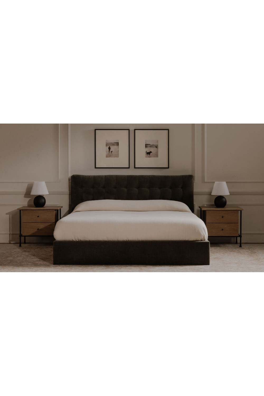Modern European furniture - Wire-Brushed Acacia 2-Drawer Nightstand - www.oroa.com