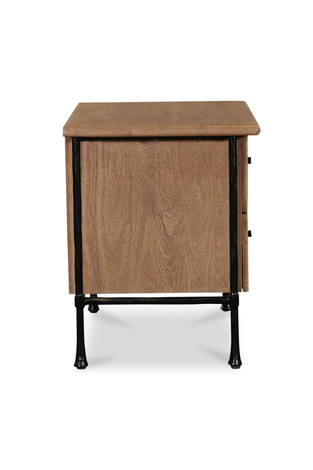 Modern European furniture - Wire-Brushed Acacia 2-Drawer Nightstand - www.oroa.com