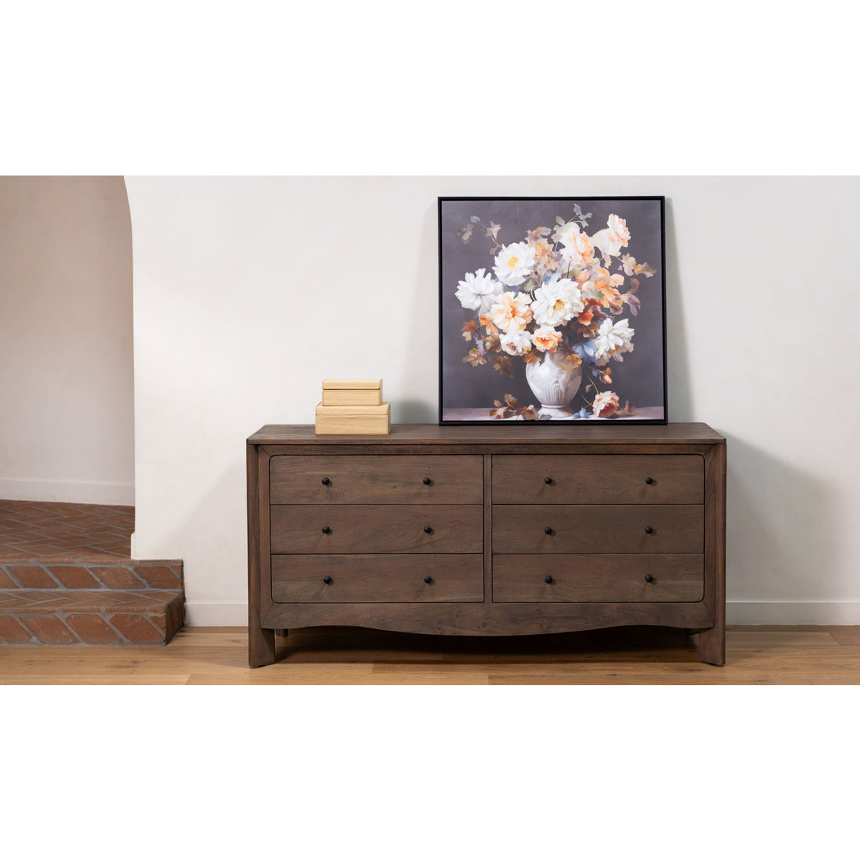 Modern or European furniture - Brown Acacia 6-Drawer Dresser - www.oroa.com