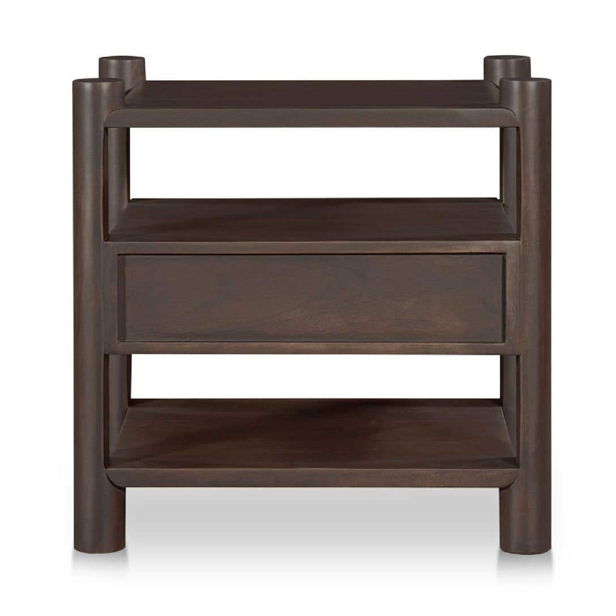 Modern European furniture - Brown Acacia Wood Nightstand - www.oroa.com