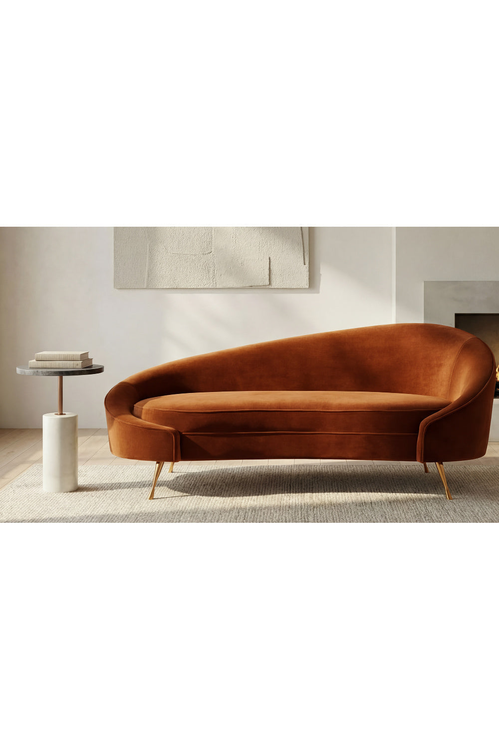 Modern European furniture - Orange Asymmetrical Chaise - www.oroa.com