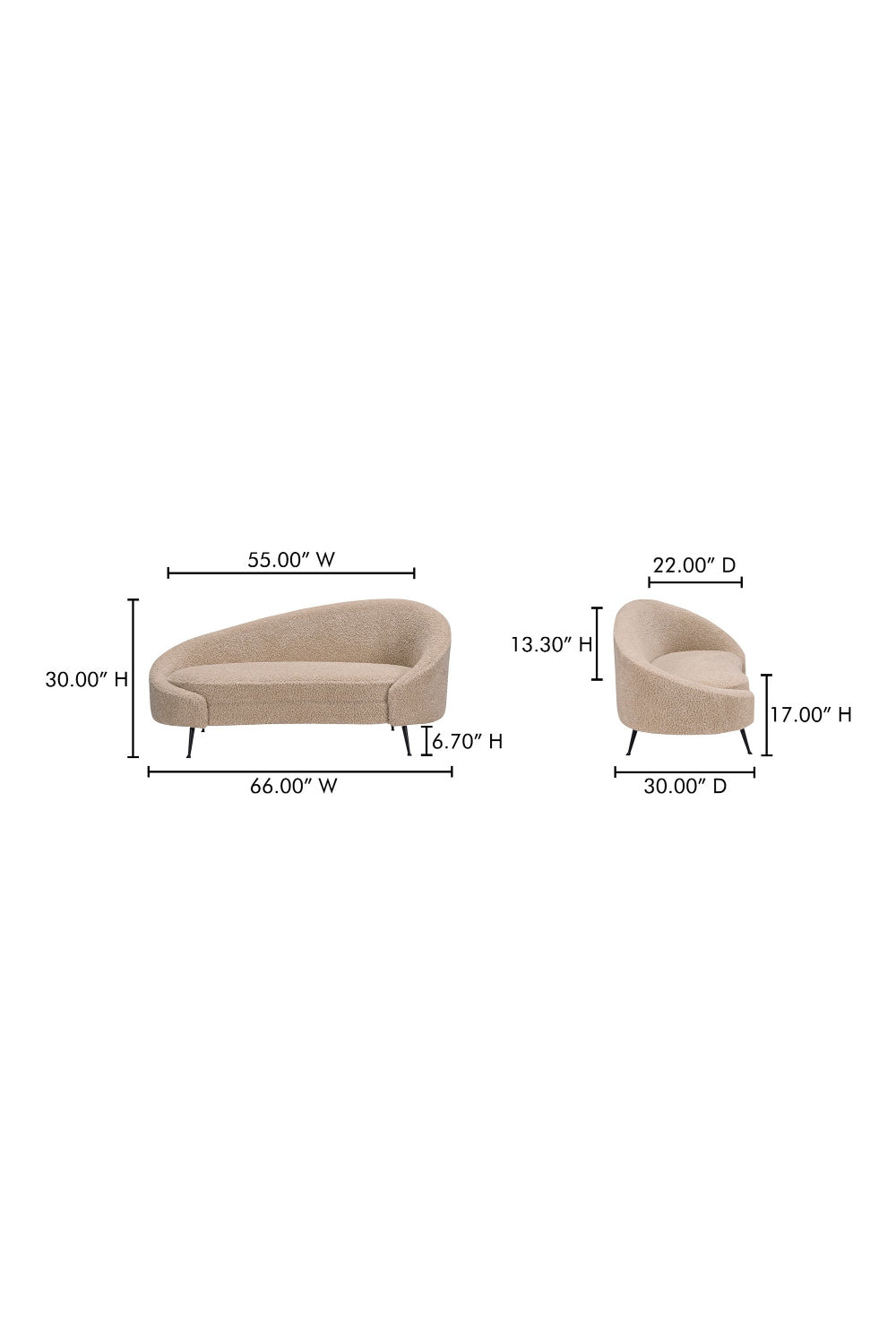 Modern European furniture - Brown Shearling Chaise Lounge - www.oroa.com