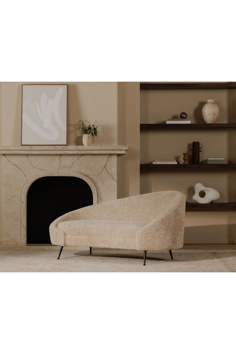 Modern European furniture - Brown Shearling Chaise Lounge - www.oroa.com