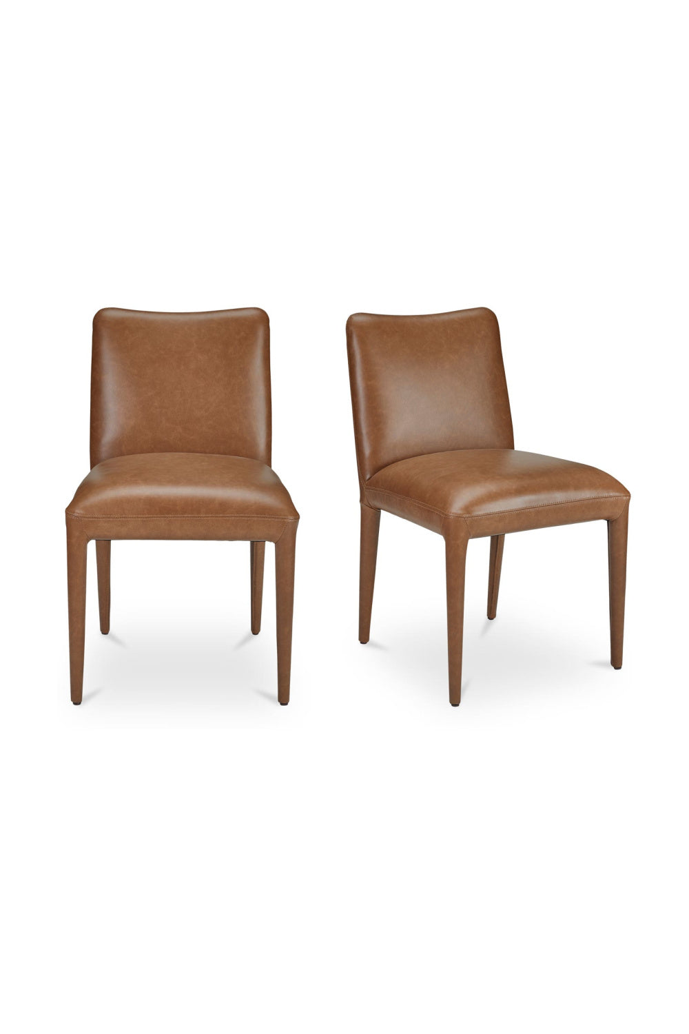 Modern European furniture - Brown Leather Dining Chair Set (2) - www.oroa.com