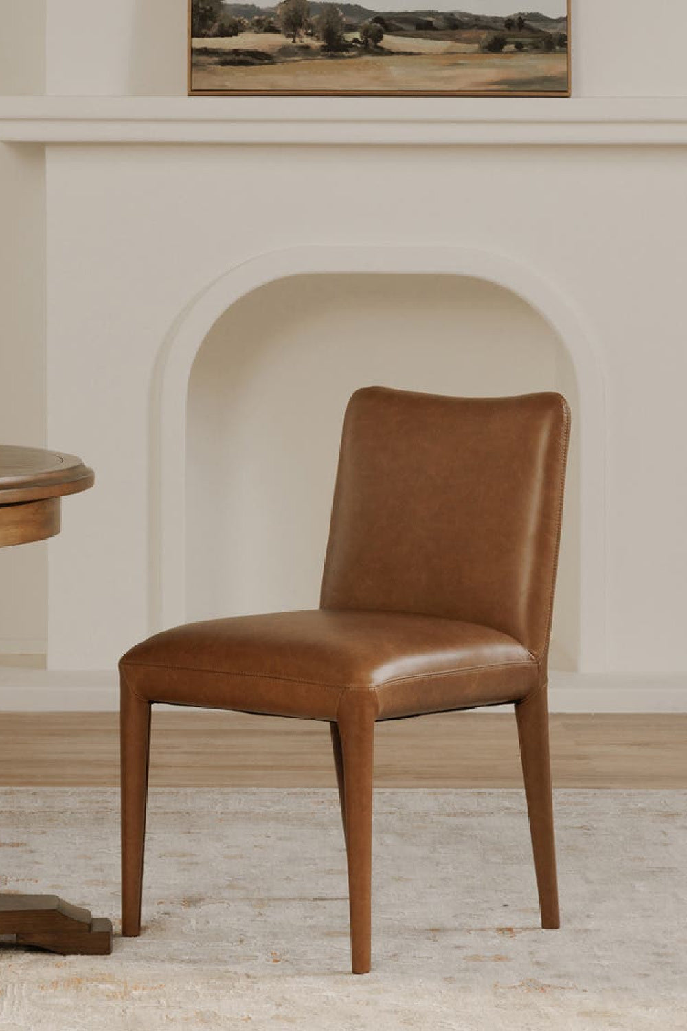 Modern European furniture - Brown Leather Dining Chair Set (2) - www.oroa.com