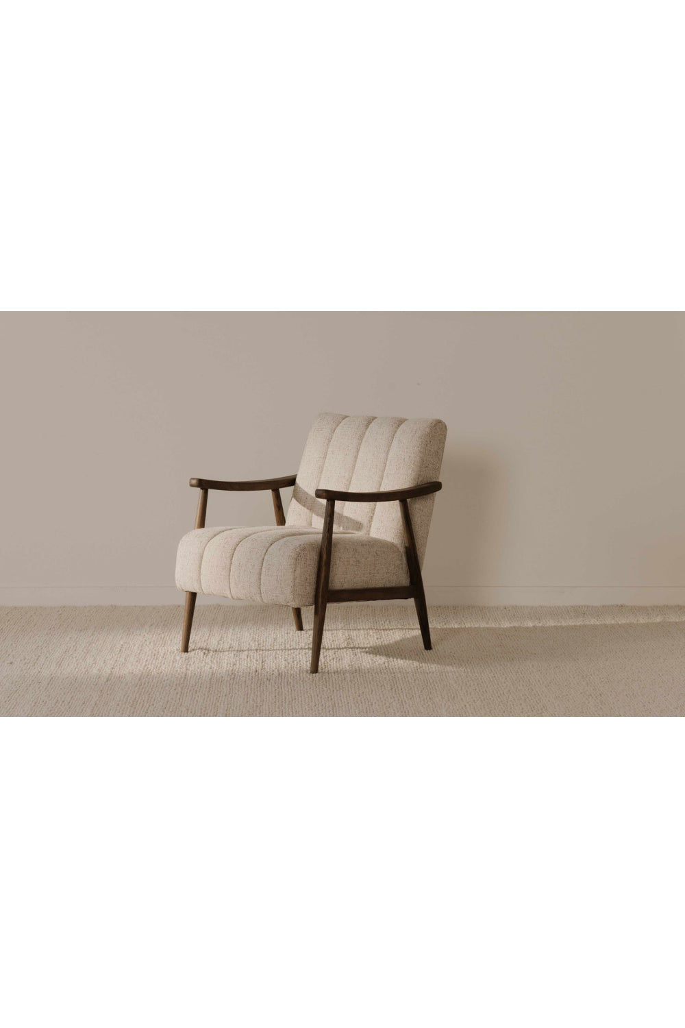 Modern European furniture - Beige Channeled Accent Chair - www.oroa.com