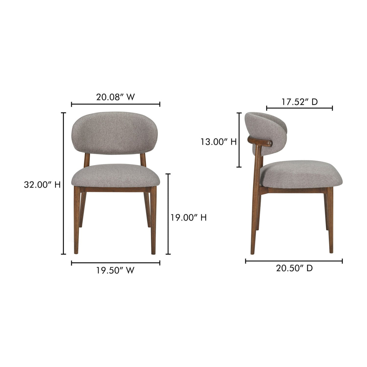 Modern European furniture - Curved Back Padded Dining Chair - www.oroa.com