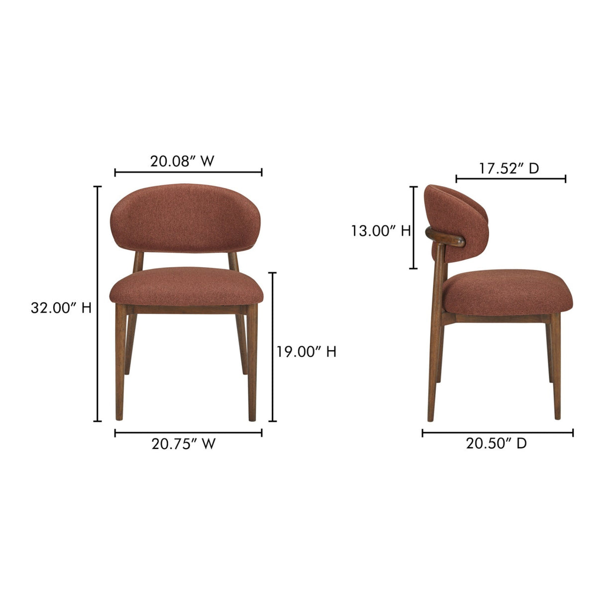 Modern European furniture - Curved Back Padded Dining Chair - www.oroa.com