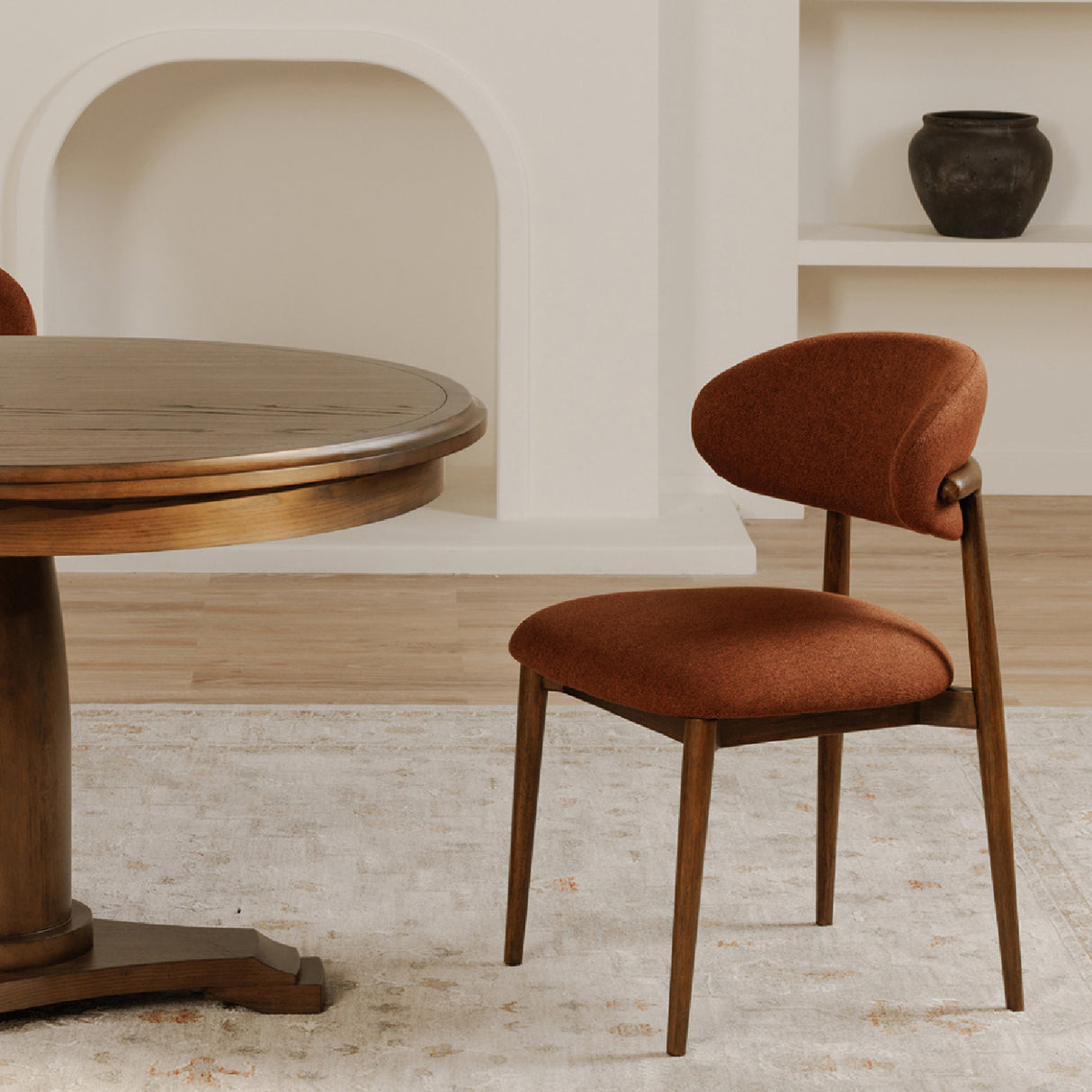 Modern European furniture - Curved Back Padded Dining Chair - www.oroa.com