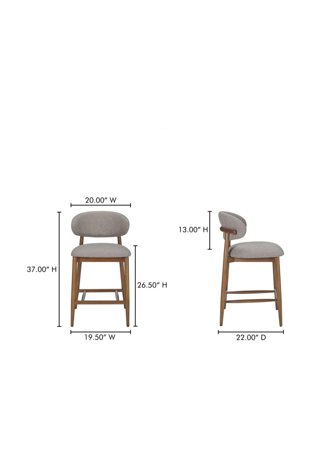 Modern European furniture - Rubberwood Framed Counter Stool - www.oroa.com