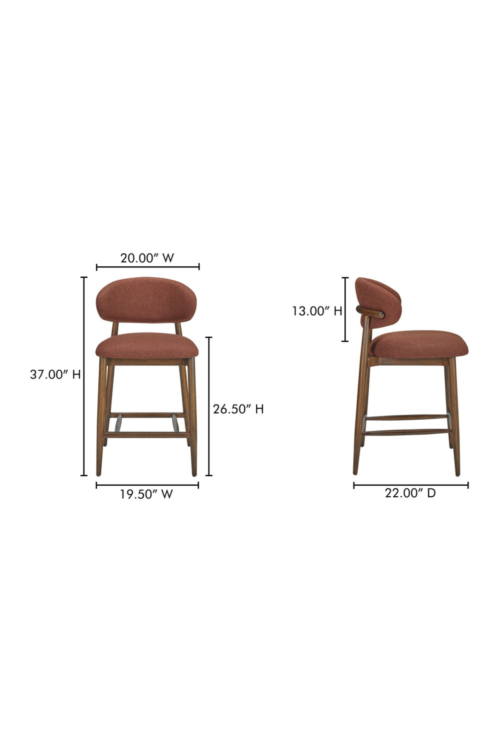 Modern European furniture - Rubberwood Framed Counter Stool - www.oroa.com