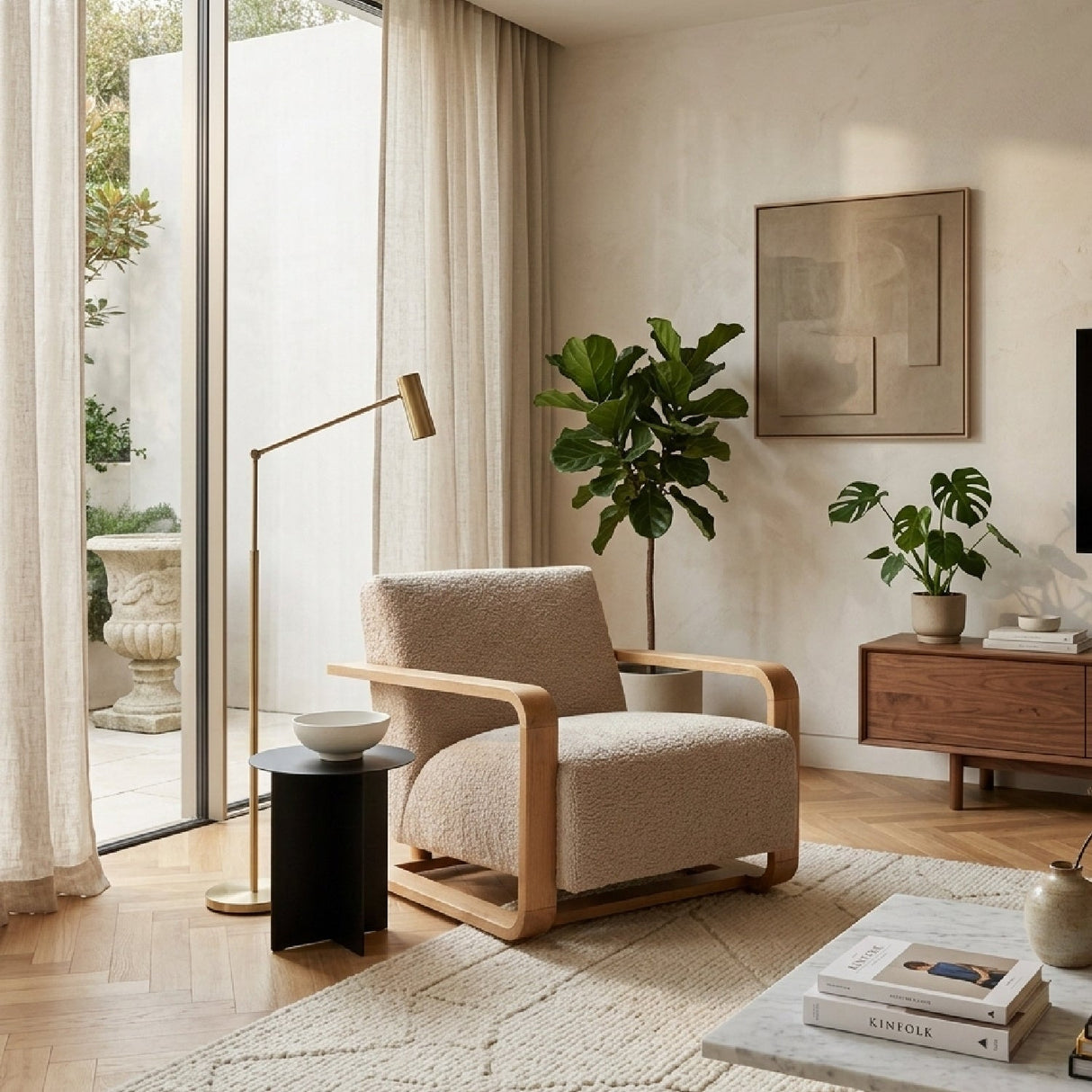 Modern European furniture - Oak Framed Lounge Chair - www.oroa.com