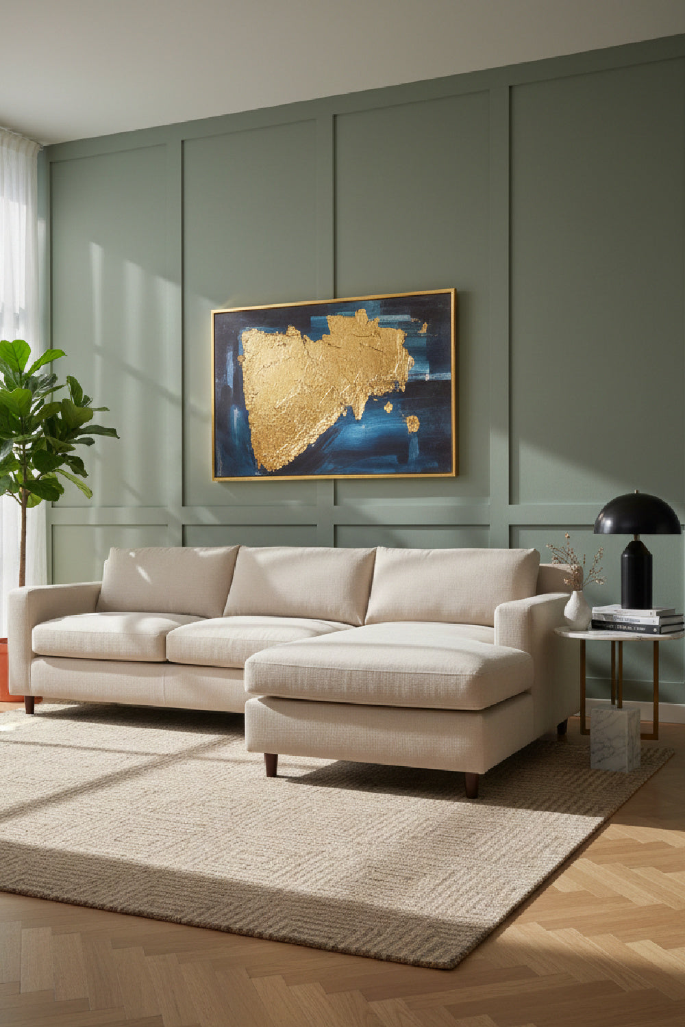 Modern European furniture - Chenille Sectional Sofa - www.oroa.com | Oroa.com