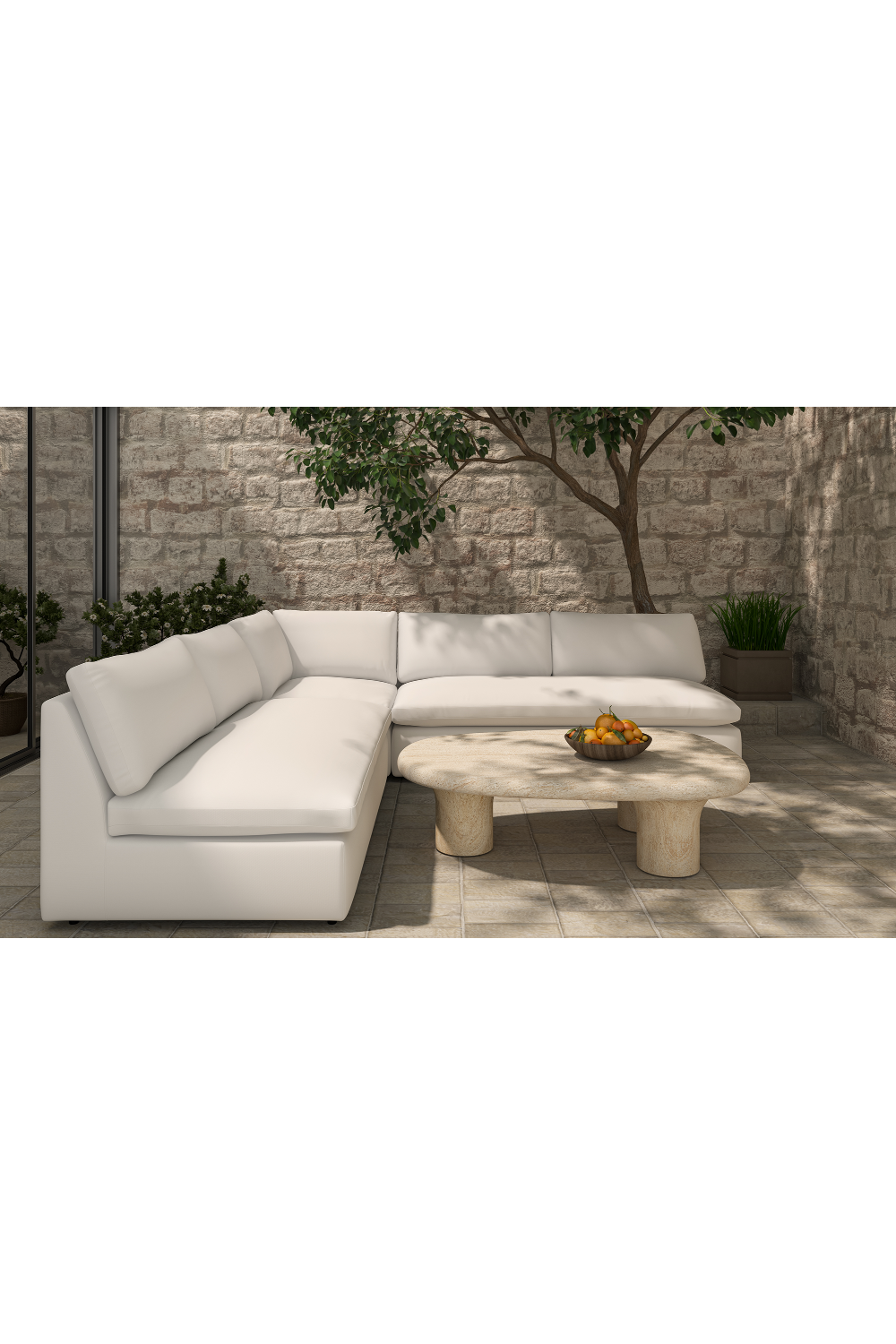 Modern European furniture - 3-Piece White Outdoor Modular Sofa - www.oroa.com