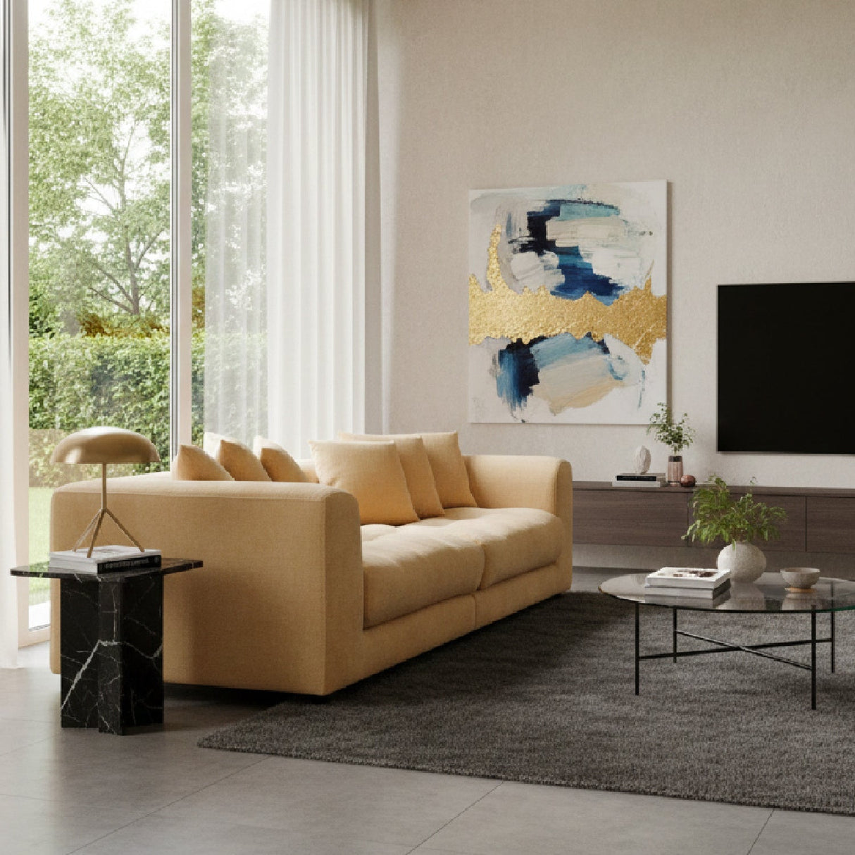 Modern European furniture - Tufted Cushion Sofa - www.oroa.com