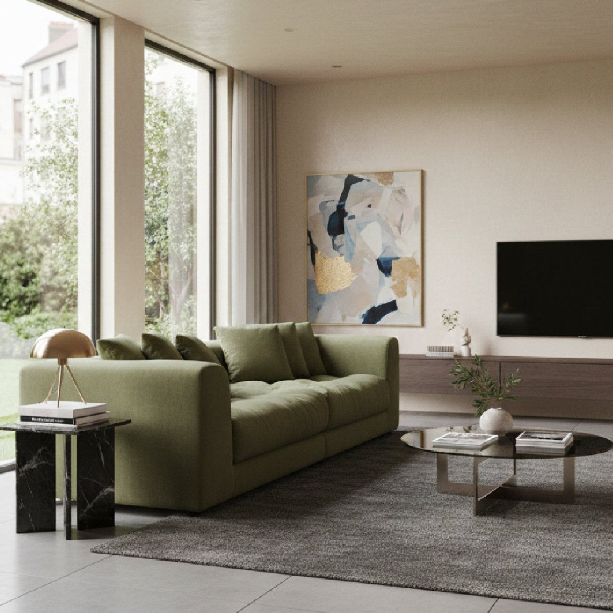 Modern European furniture - Tufted Cushion Sofa - www.oroa.com