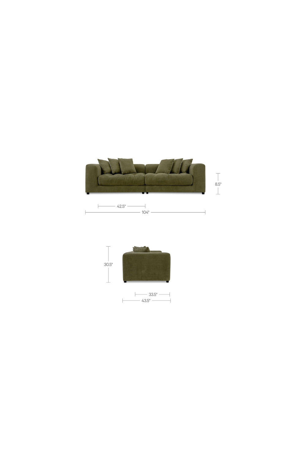 Tufted Cushion Sofa | Novi Living Davie | Oroa.com