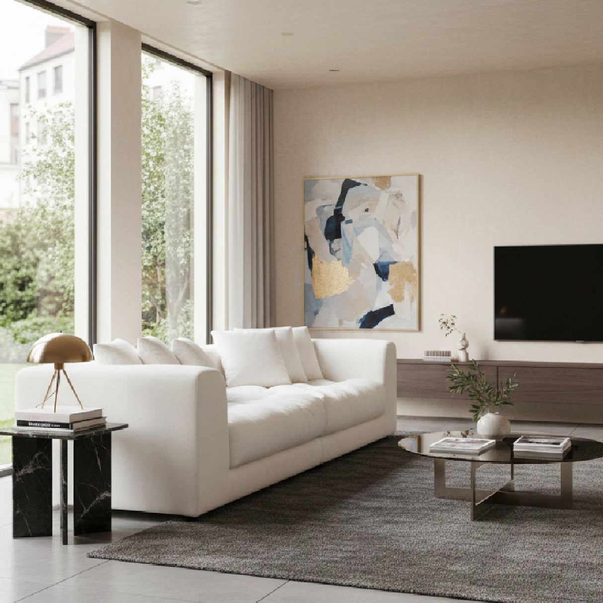 Modern European furniture - Tufted Cushion Sofa - www.oroa.com