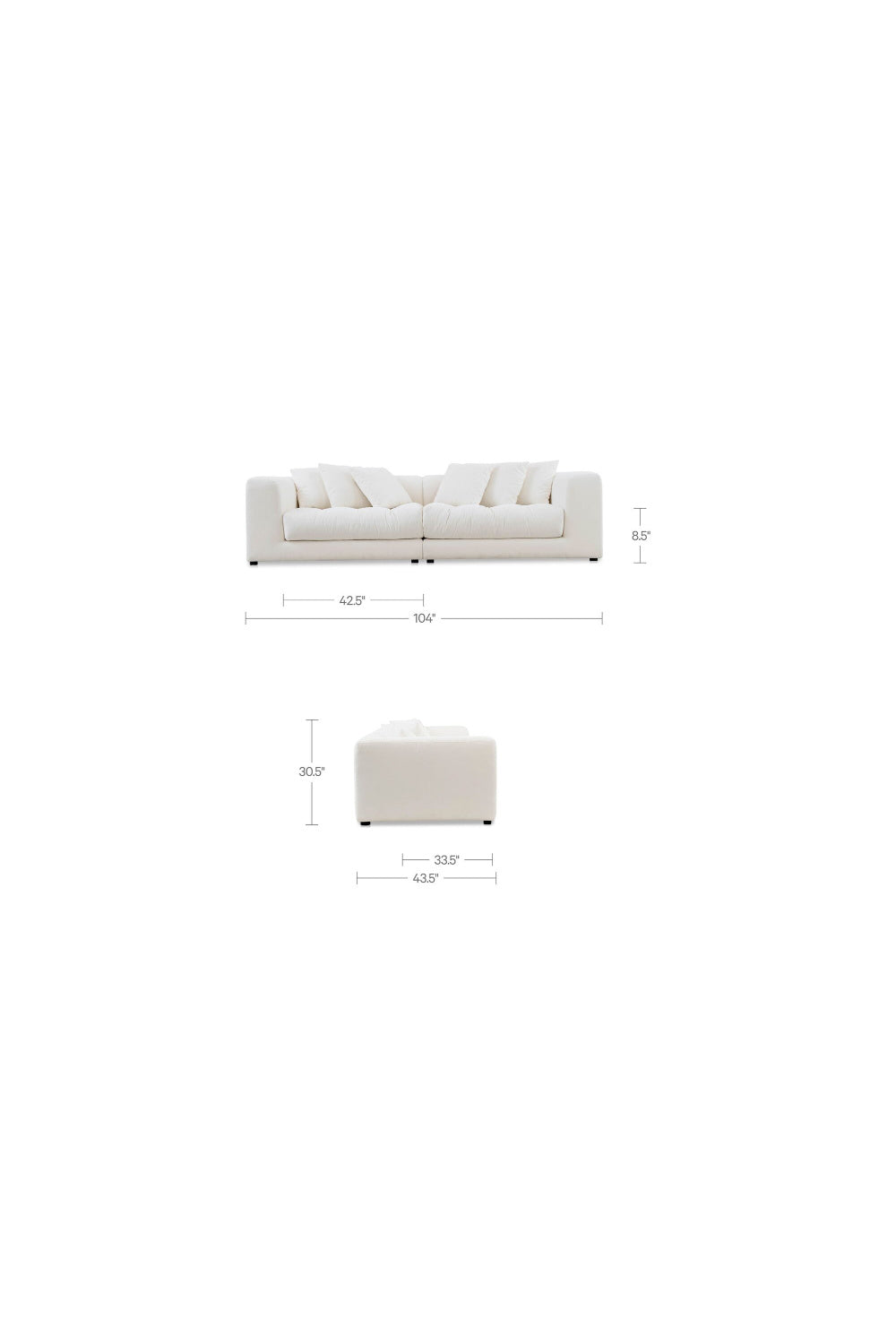 Modern European furniture - Tufted Cushion Sofa - www.oroa.com