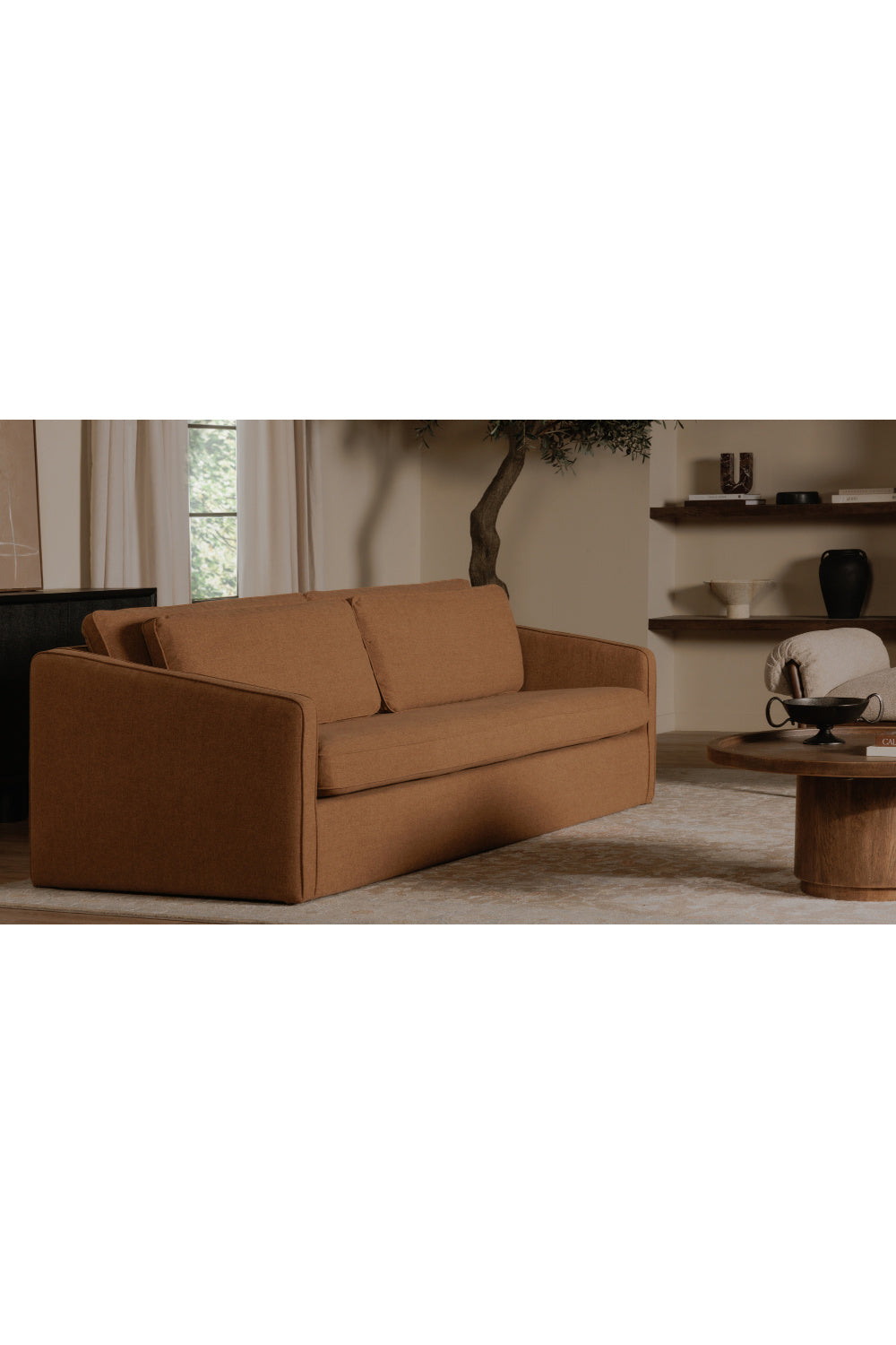 Modern European furniture - Upholstered Layered Back Sofa - www.oroa.com