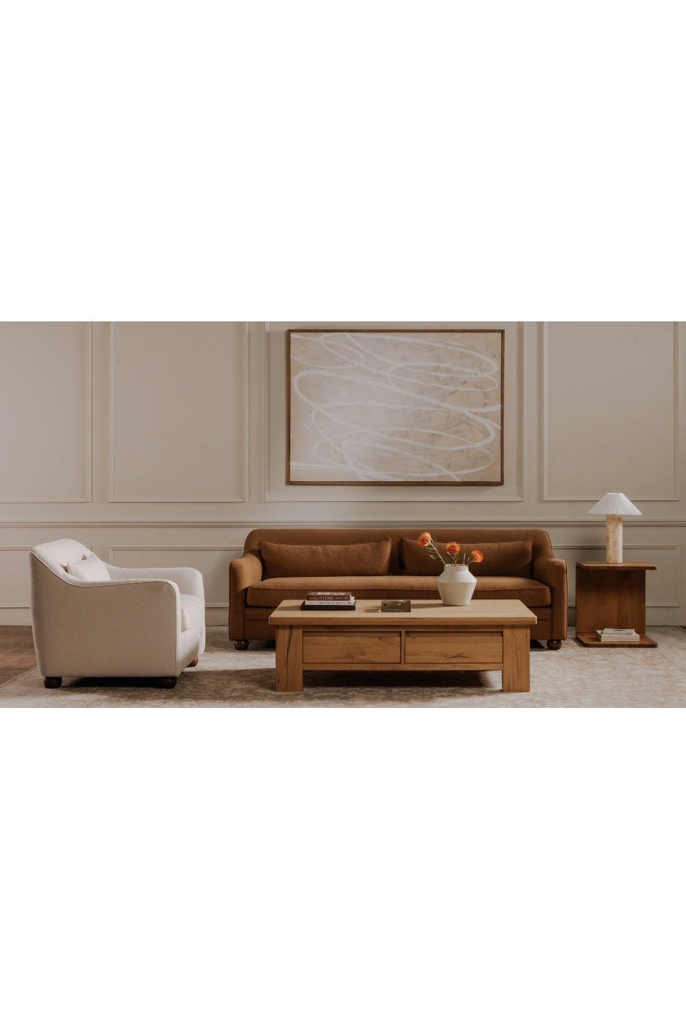 Cushioned Fabric Accent Chair | Novi Living Amira | Oroa.com