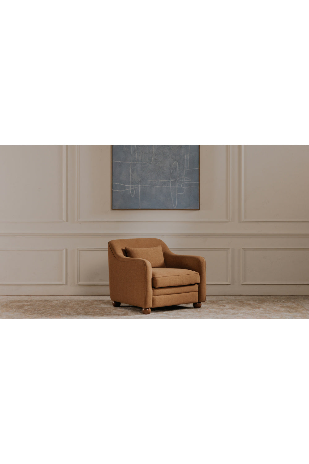 Modern European furniture - Cushioned Fabric Accent Chair - www.oroa.com