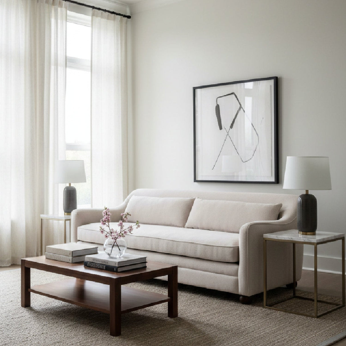 Modern European furniture - Cushioned Fabric Sofa - www.oroa.com