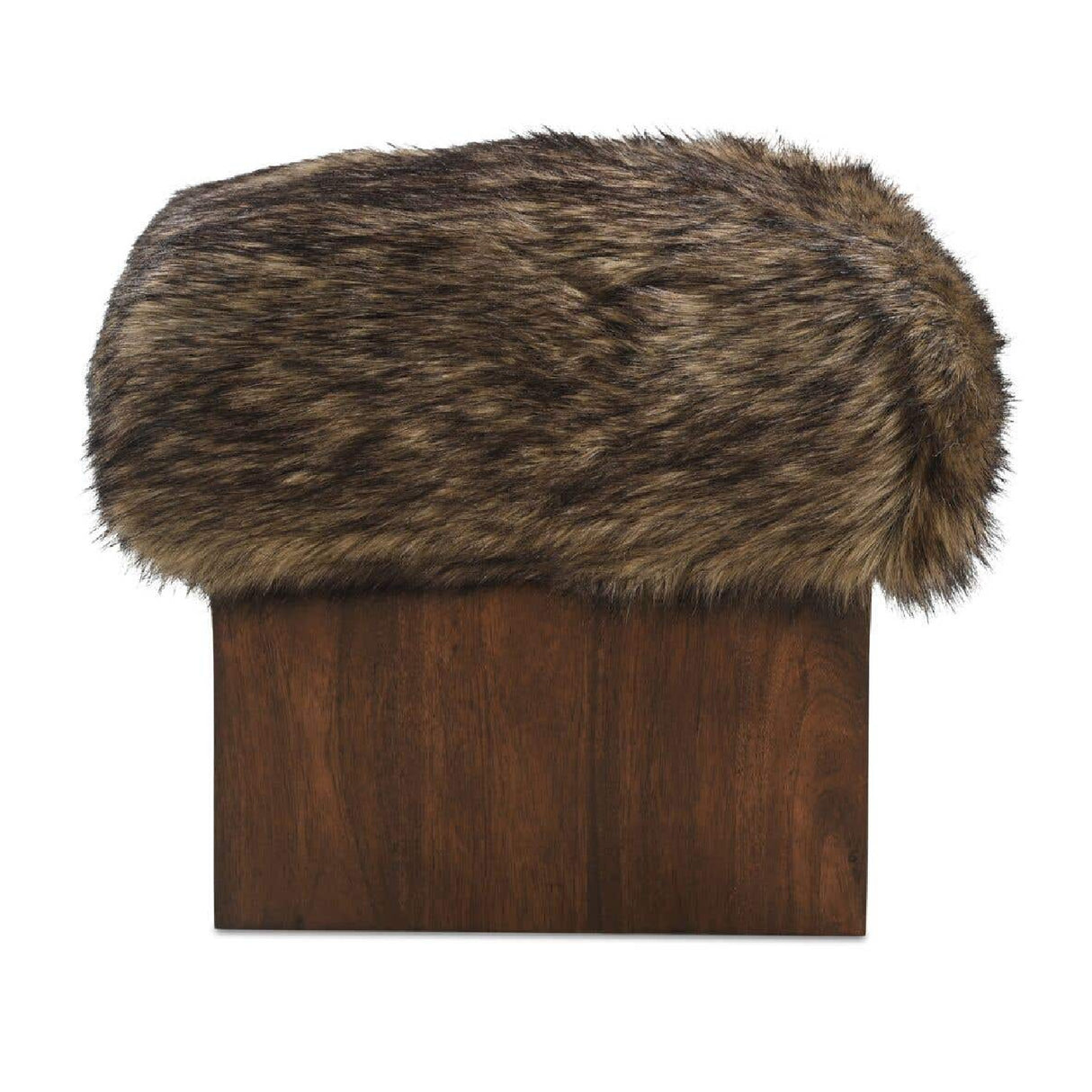 Brown Fur Ottoman | Oroa.com