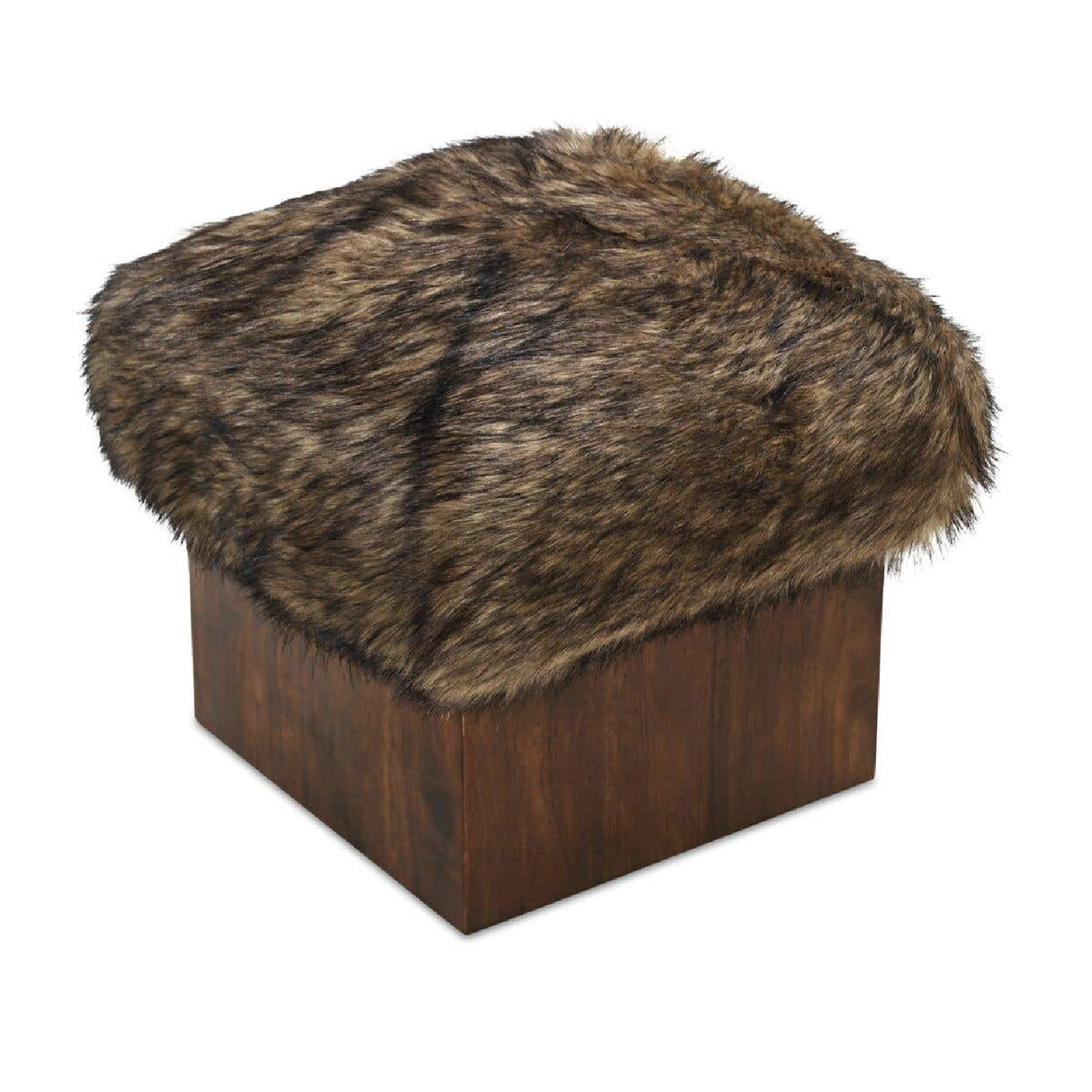 Brown Fur Ottoman | Oroa.com
