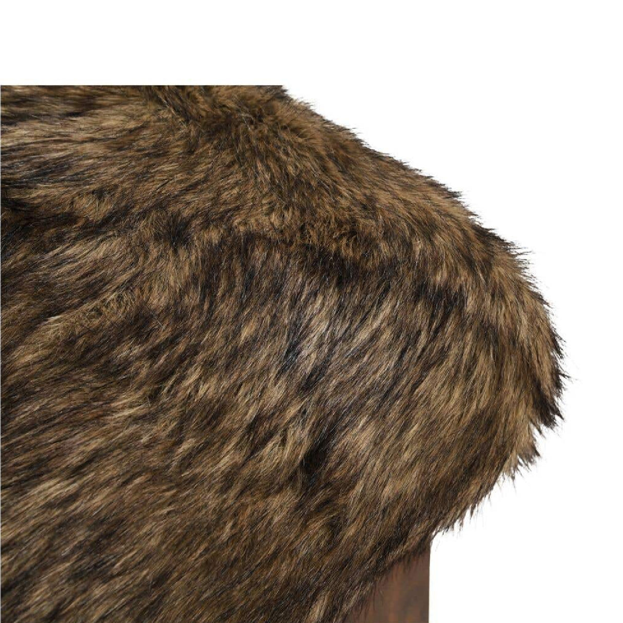 Brown Fur Ottoman | Oroa.com