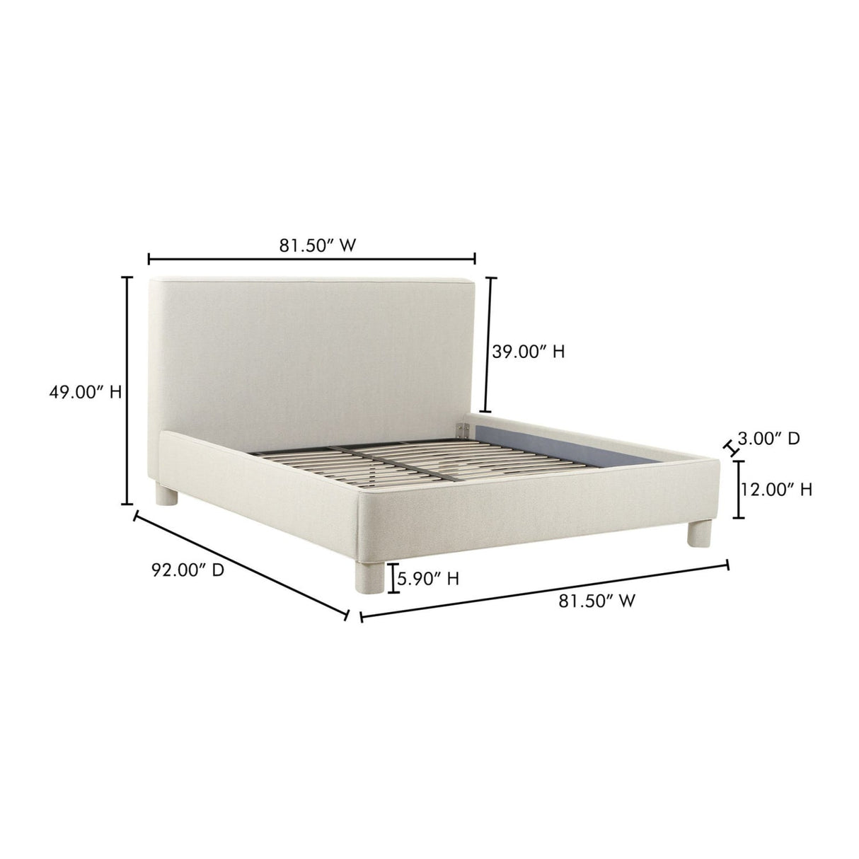 Modern European furniture - Gray Minimalist Bed - www.oroa.com