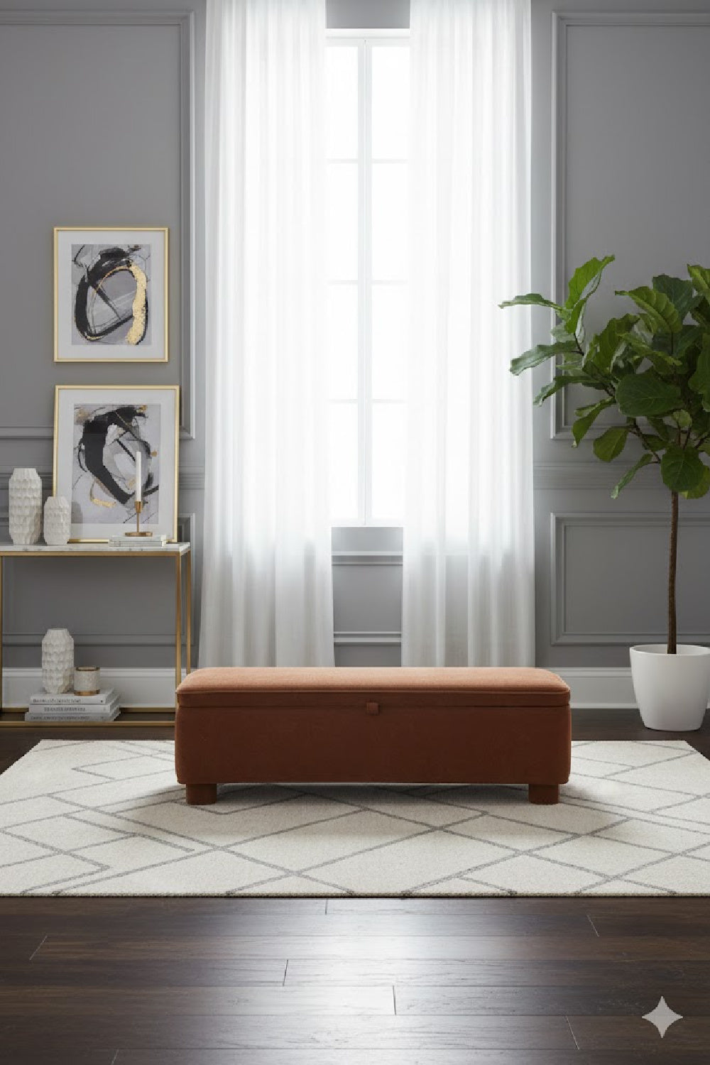 Modern European furniture - Upholstered Storage Bench - www.oroa.com