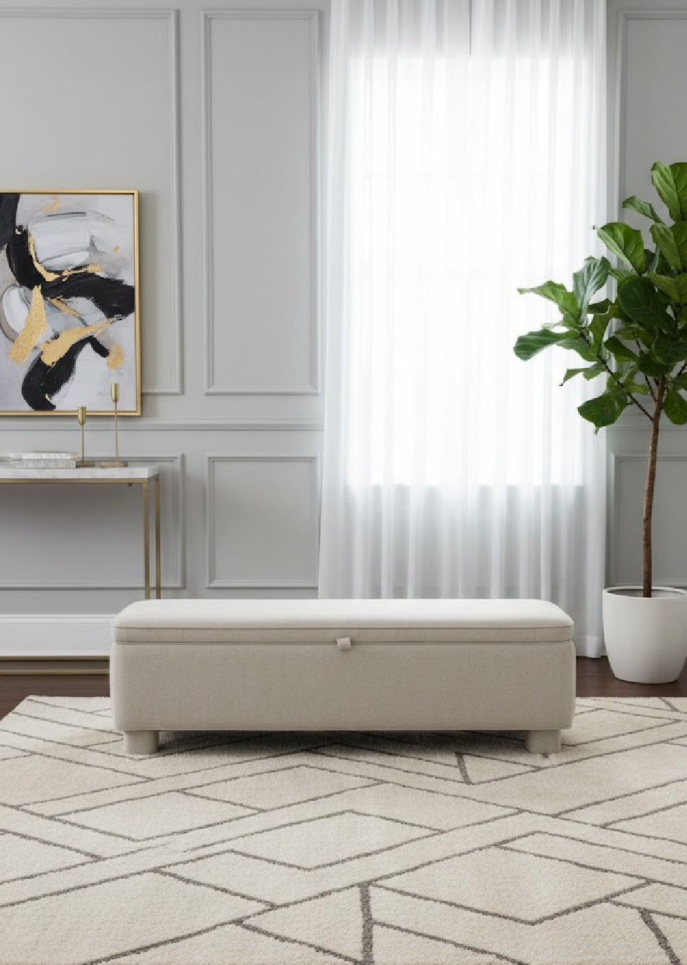 Modern European furniture - Upholstered Storage Bench - www.oroa.com
