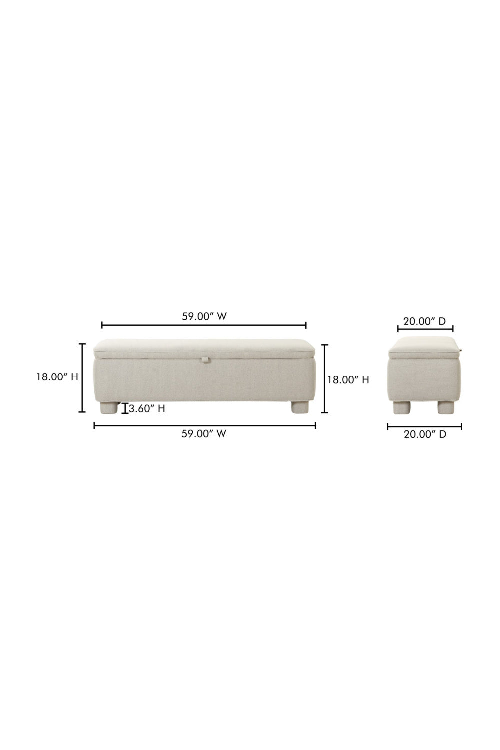 Modern European furniture - Upholstered Storage Bench - www.oroa.com