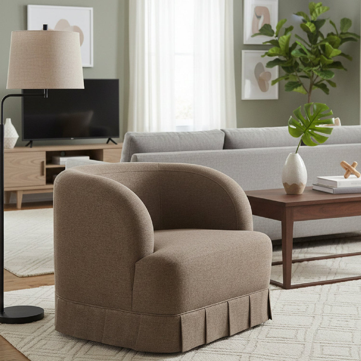 Modern European furniture - Pleated Swivel Chair - www.oroa.com