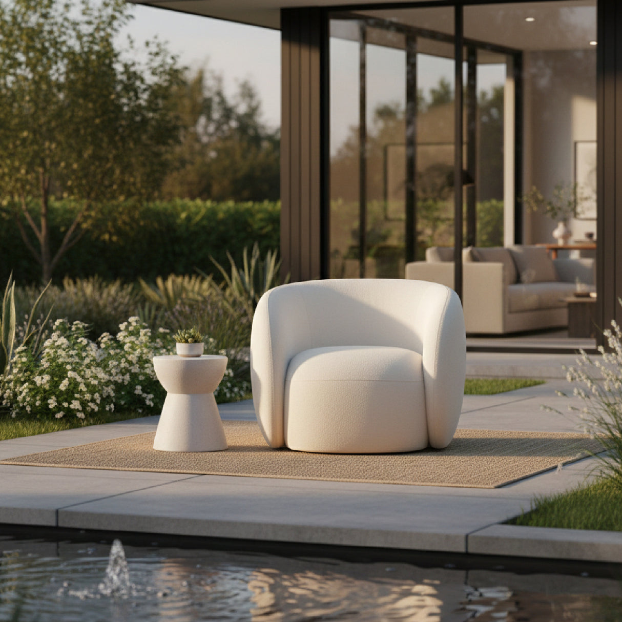 Modern European furniture - Curved Back Outdoor Accent Chair - www.oroa.com | Oroa.com