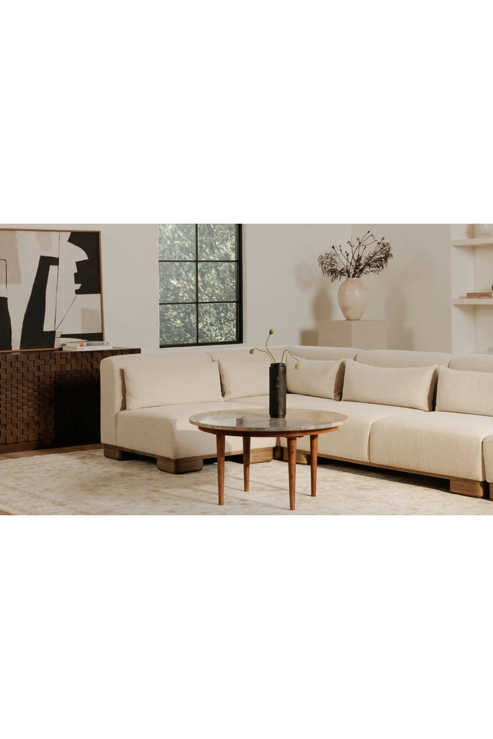 Modern European furniture - Cream Fabric Sofa - www.oroa.com