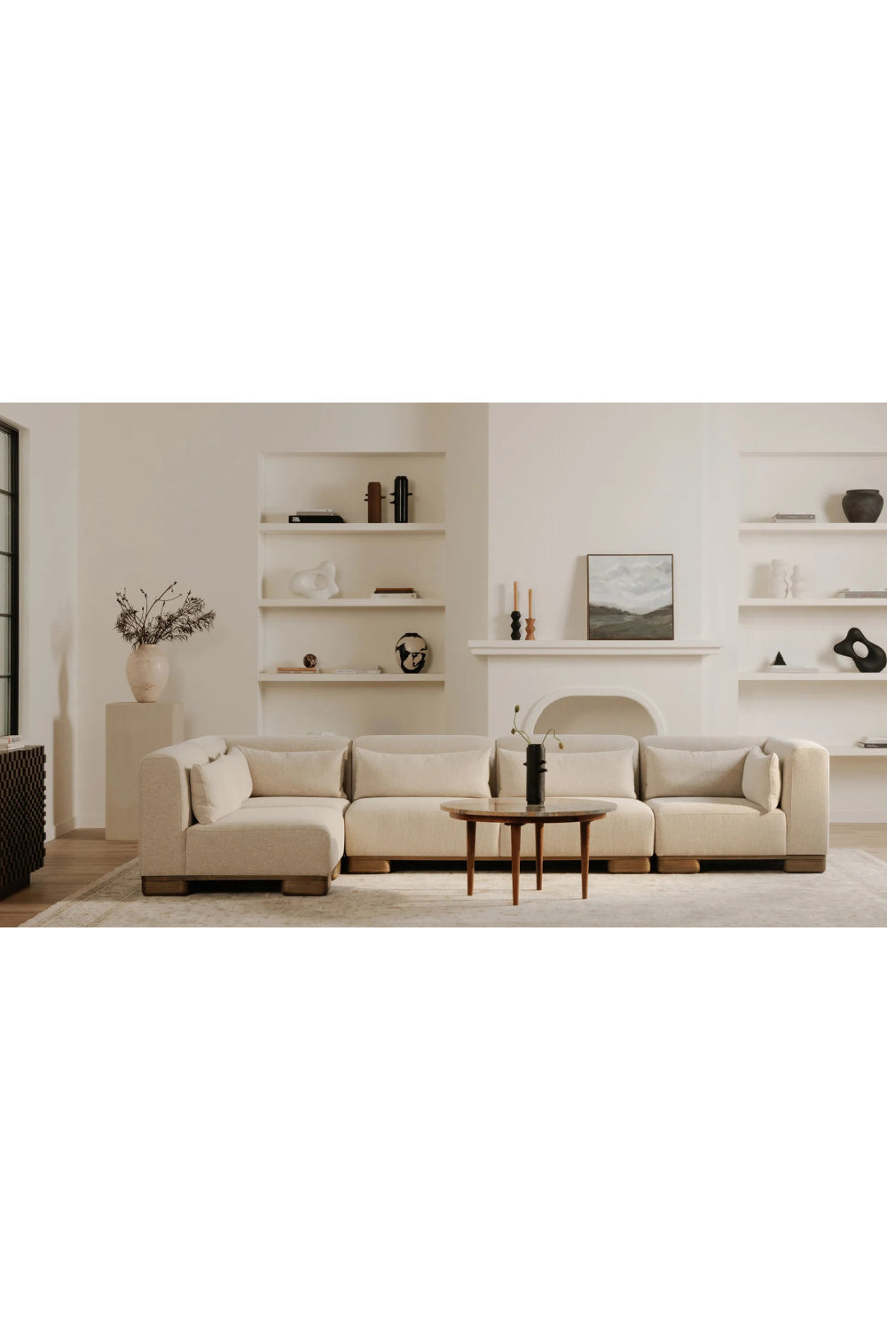 Modern European furniture - Cream Fabric Sofa - www.oroa.com