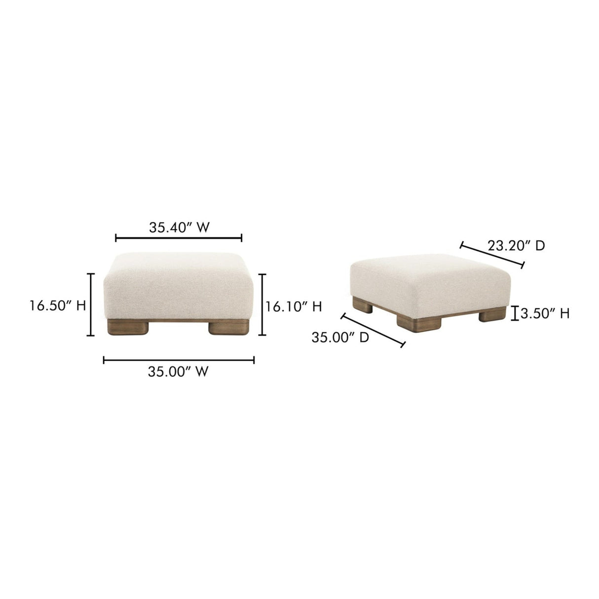 Fabric Upholstered Ottoman | Novi Living June - www.oroa.com