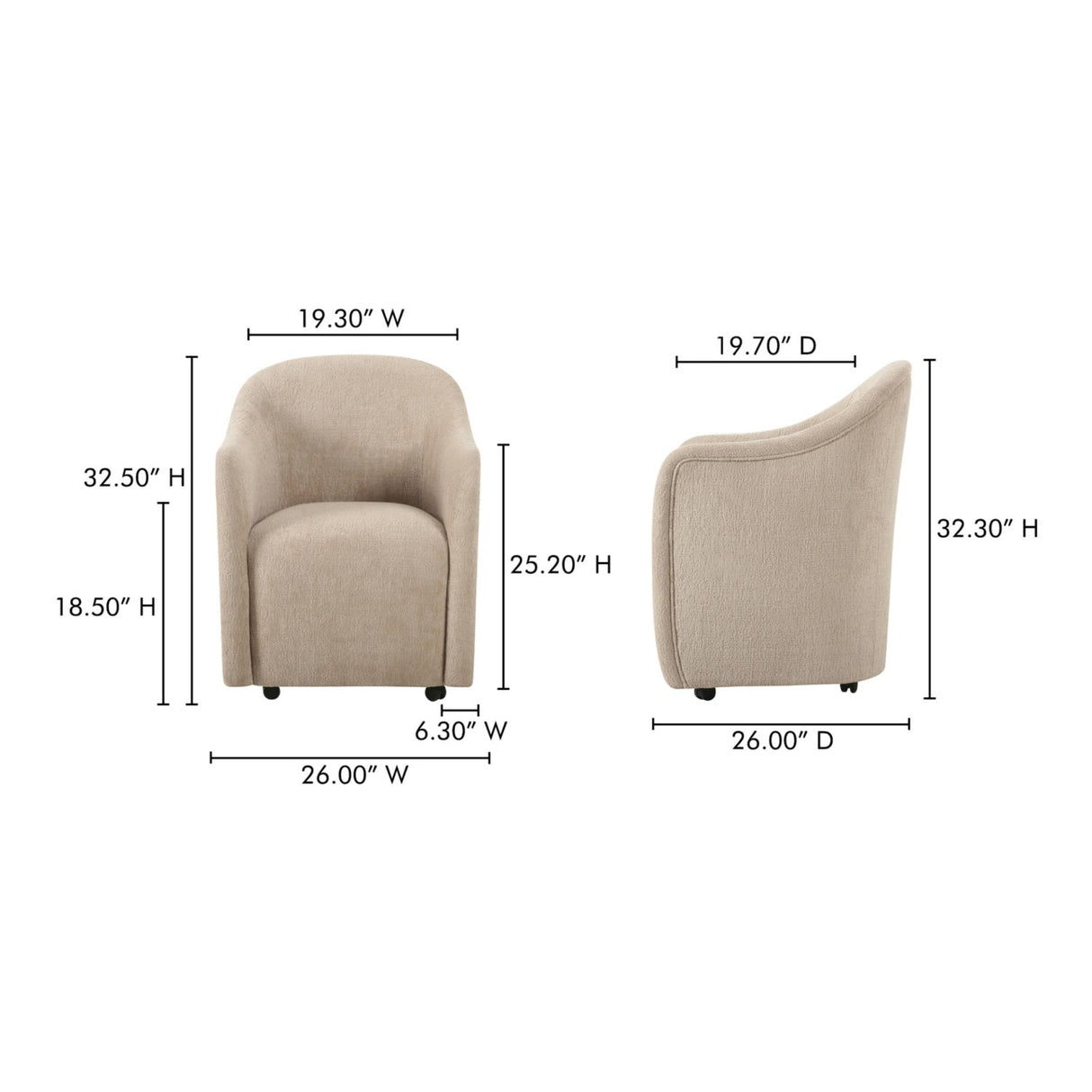 Modern European furniture - Barrel-Inspired Rolling Dining Chair - www.oroa.com
