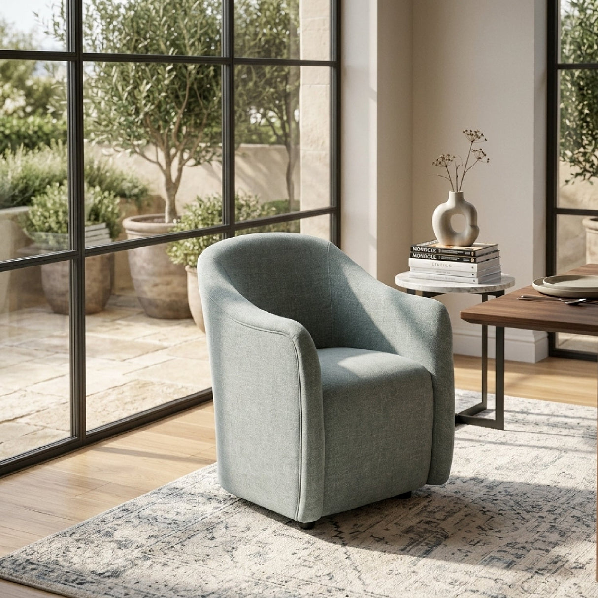 Modern European furniture - Barrel-Inspired Rolling Dining Chair - www.oroa.com